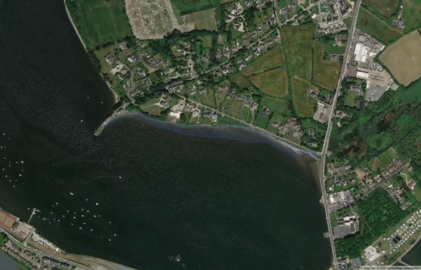 Aerial map view of Unnamed Natural Shore — Raven and Curracloe Coast 03 in County Wexford