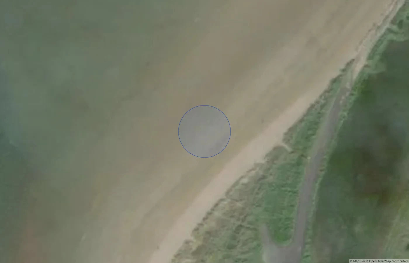 Aerial map view of Lisfannon Beach in County Donegal