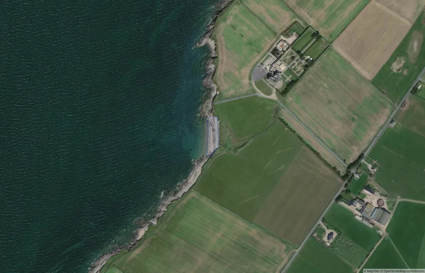 Aerial map view of The Hall Bay in County Wexford