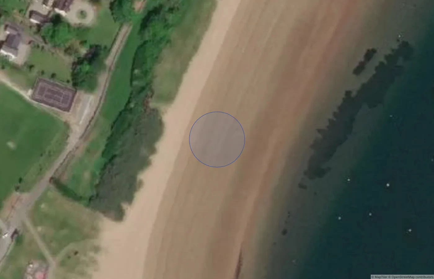 Aerial map view of Rathmullan Beach in County Donegal