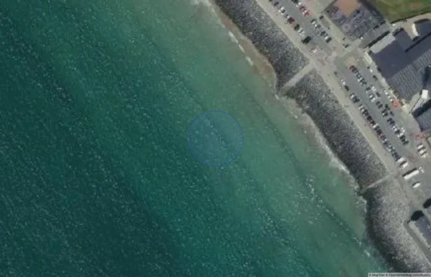 Aerial map view of Lahinch Beach in County Clare