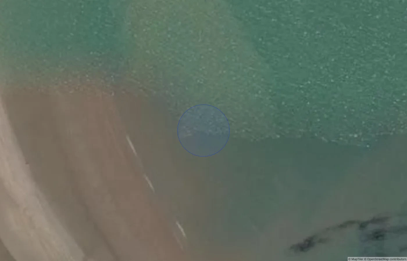 Aerial map view of Rush North Beach in County Dublin