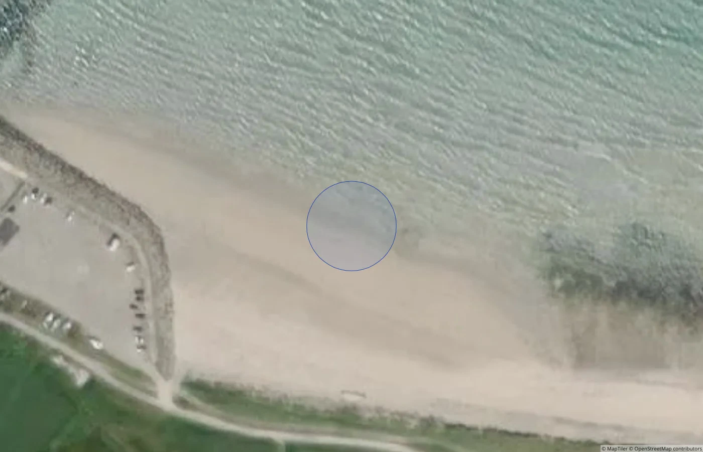 Aerial map view of Magheraroarty Beach in County Donegal