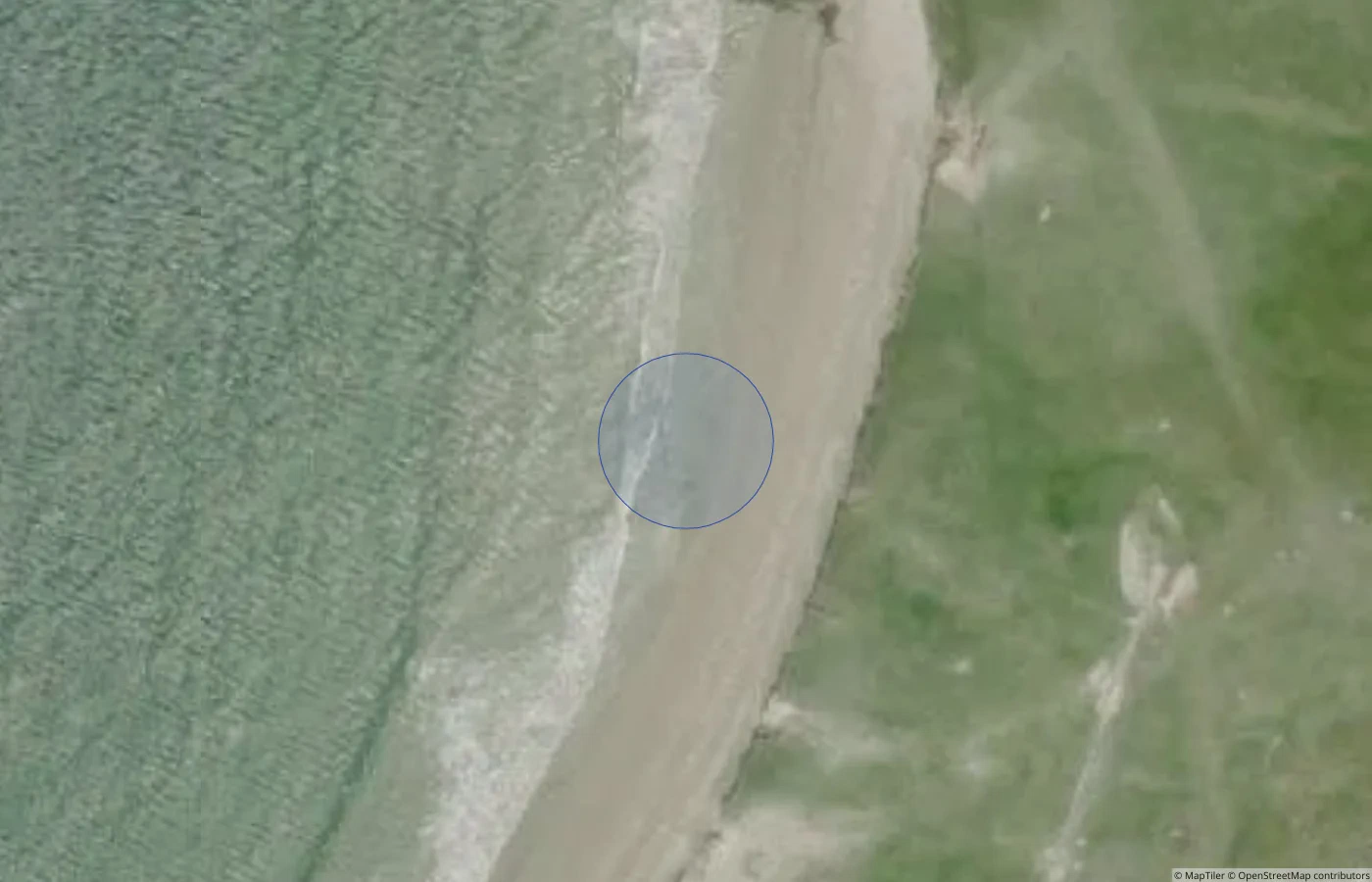 Aerial map view of Dog's Bay, Roundstone in County Galway