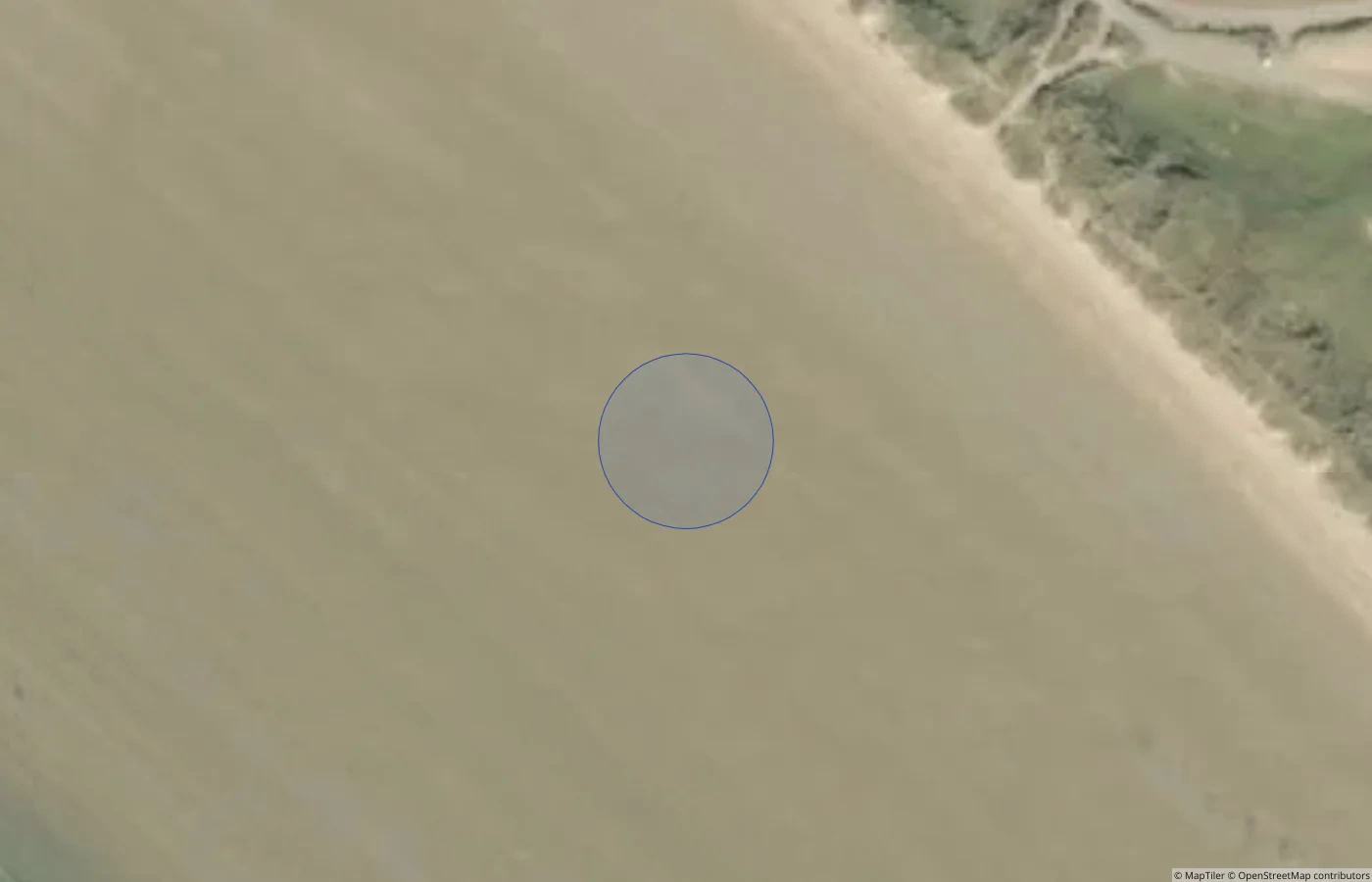 Aerial map view of Srah Beach (Claggan Bay) in County Mayo