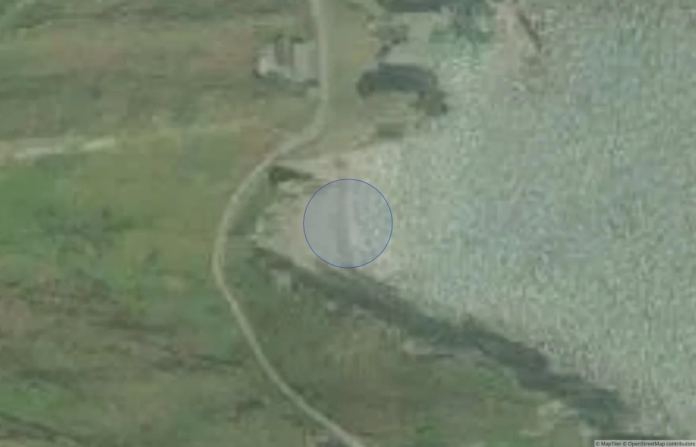 Aerial map view of Tránaun Beach, Inishturk in County Mayo