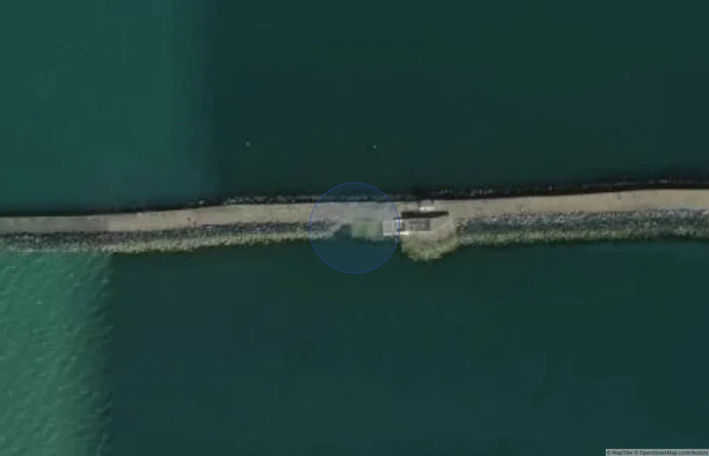 Aerial map view of Half Moon Bathing Place in County Dublin