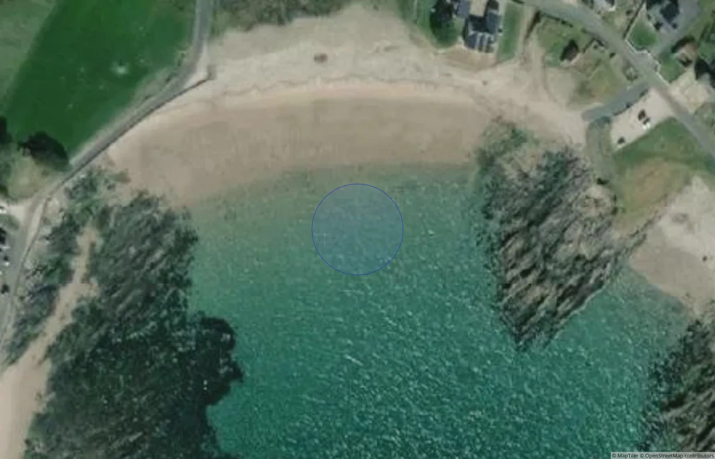 Aerial map view of Dooega Beach, Achill Island in County Mayo
