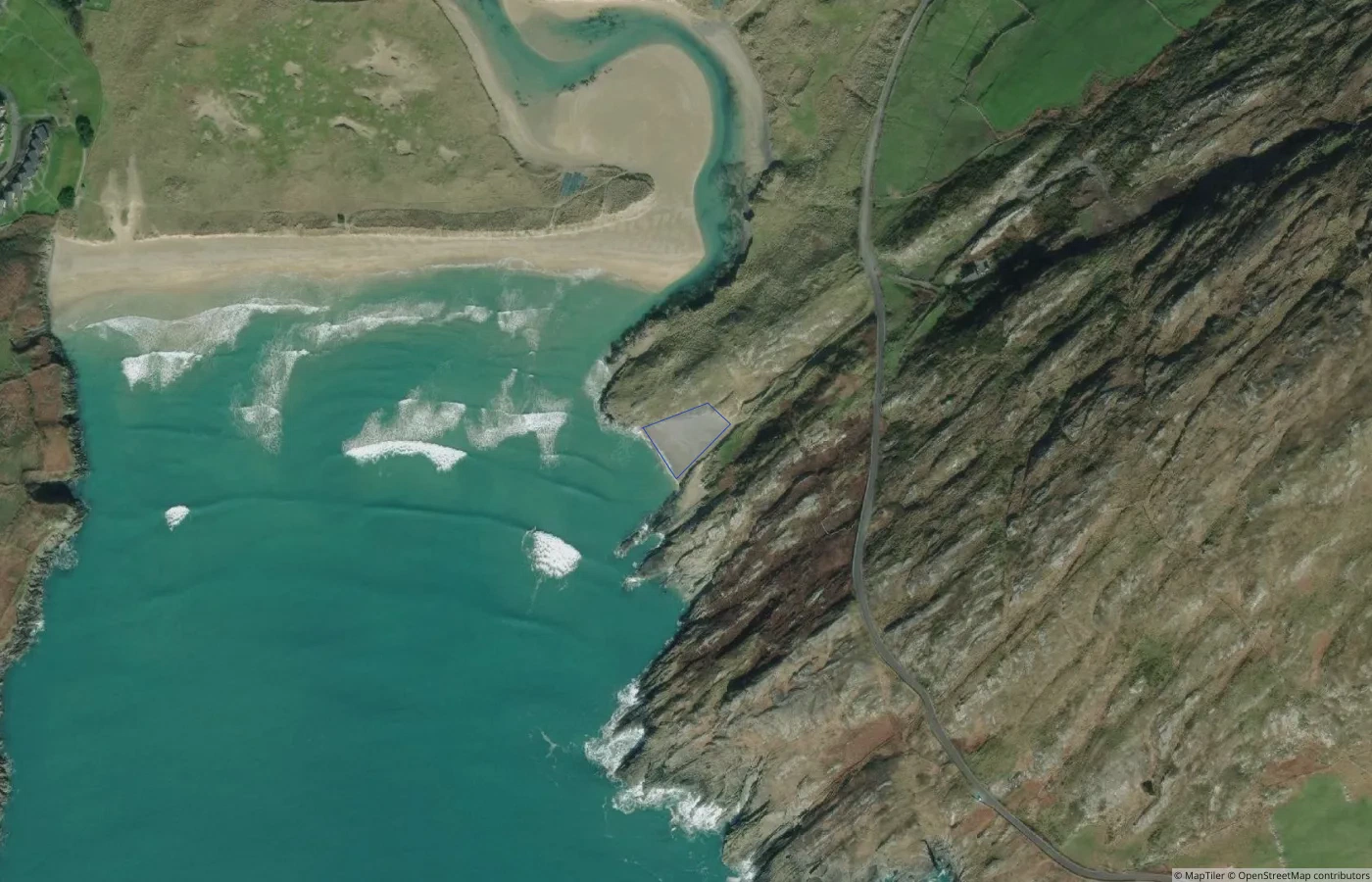 Aerial map view of Chimney Cove in County Cork