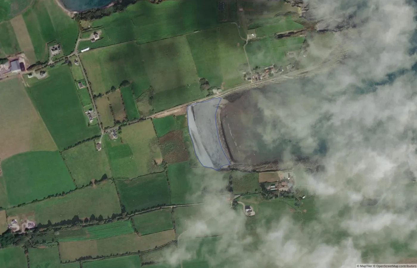 Aerial map view of Blind Strand in County Cork