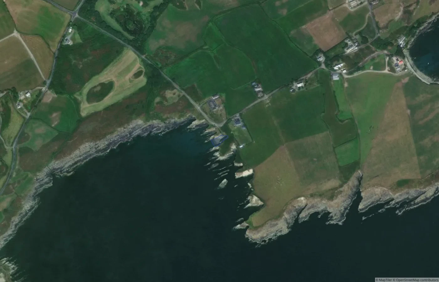 Aerial map view of Sandy Cove in County Cork