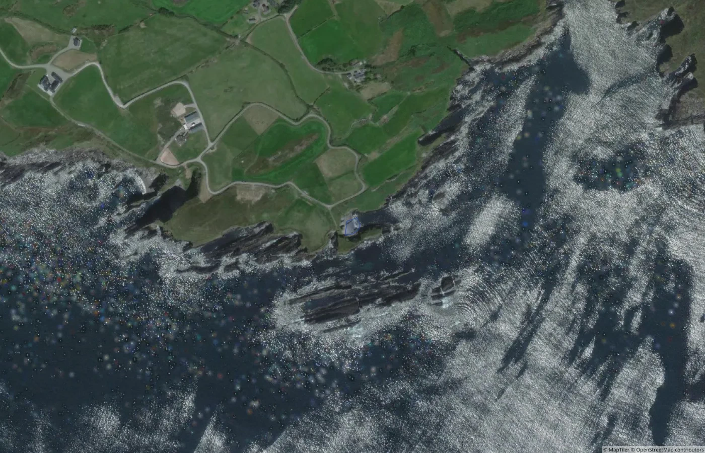 Aerial map view of Unnamed Mill Cove Outer Shore in County Cork