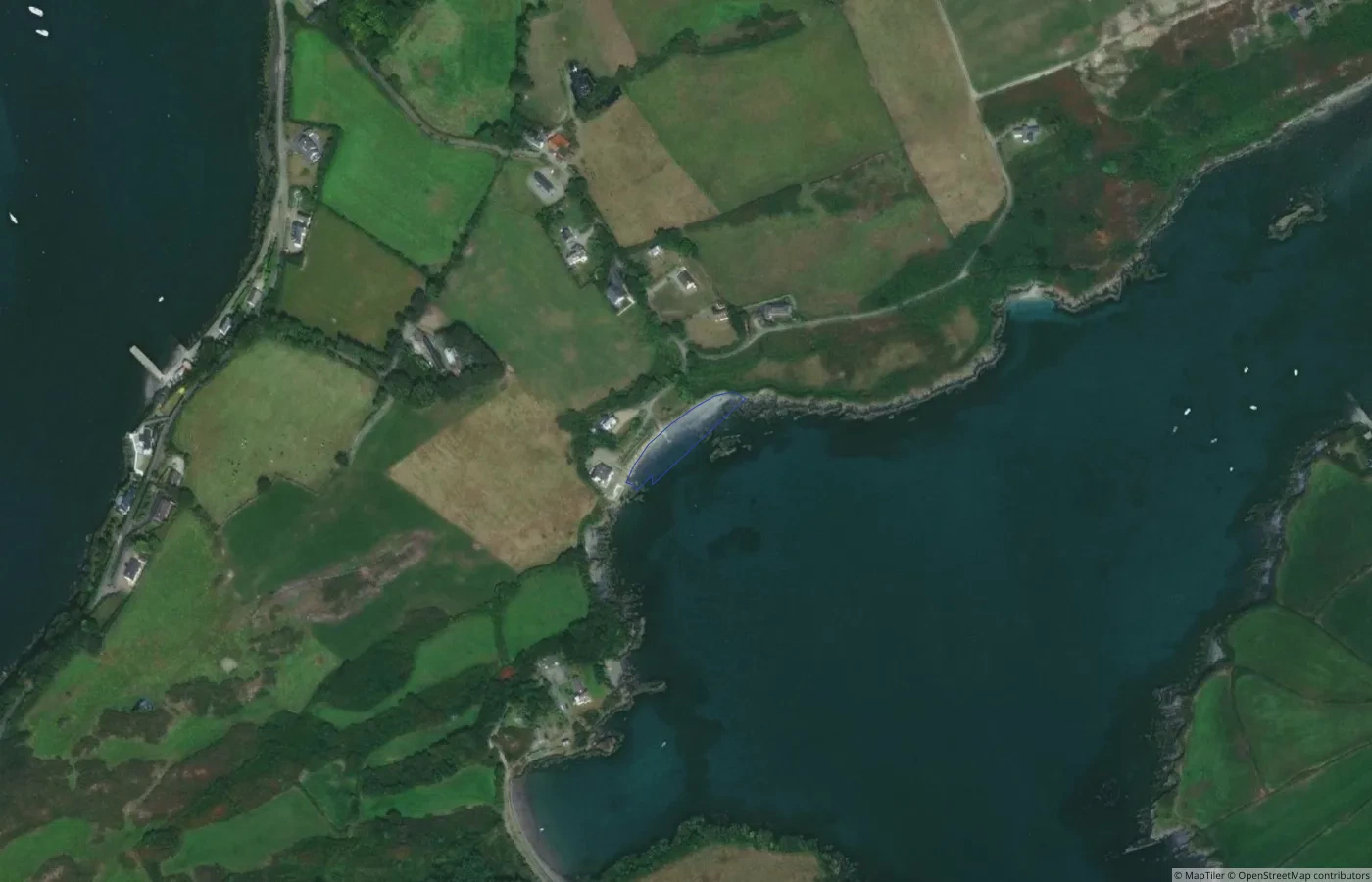 Aerial map view of Tráig Mór, Maulicarrane in County Cork