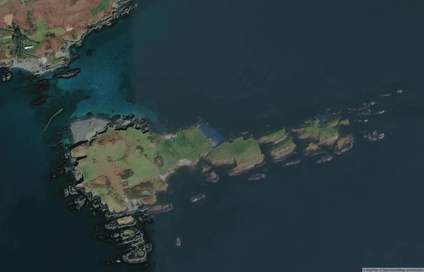 Aerial map view of Trá an Dúna in County Cork
