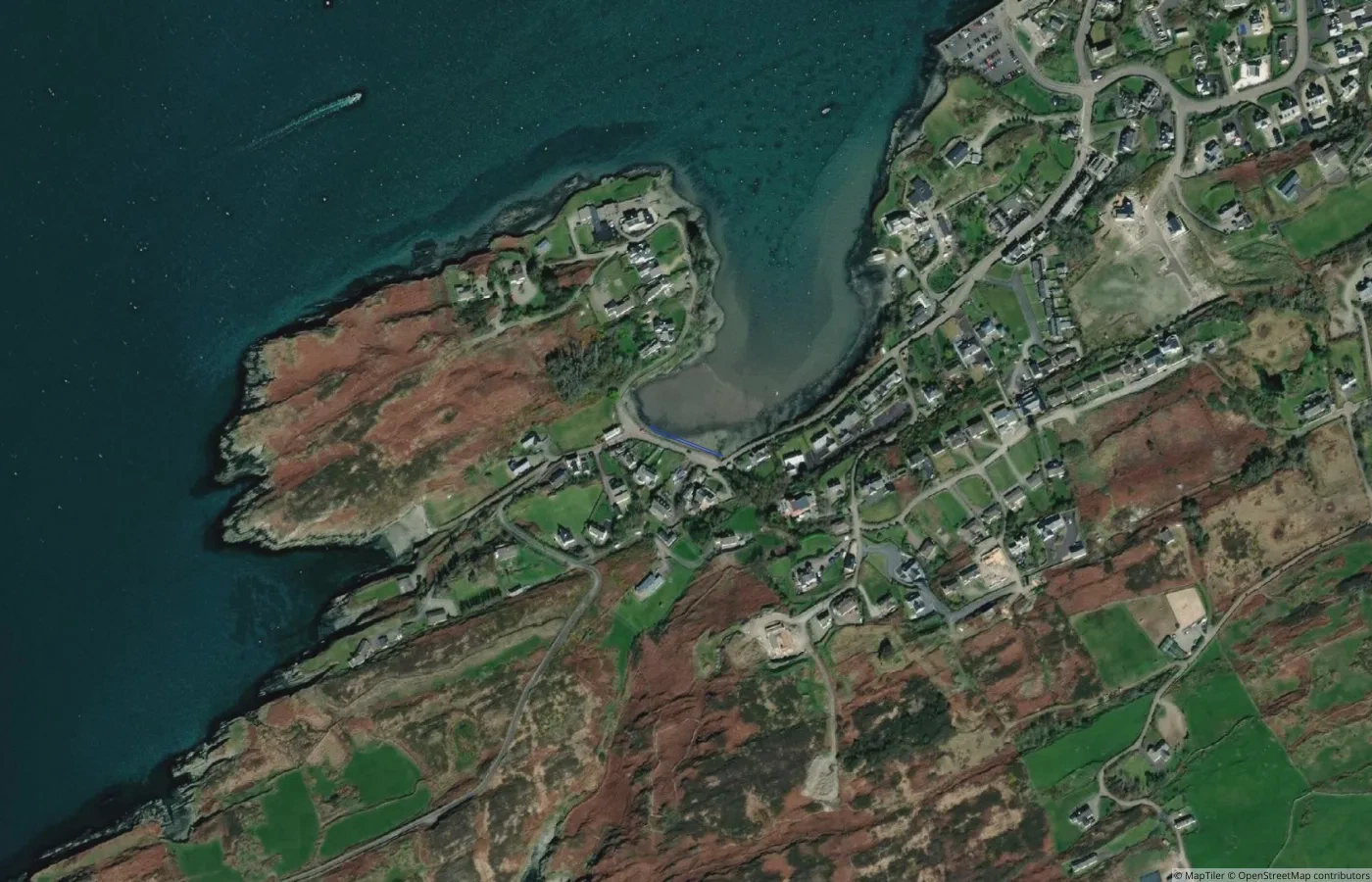Aerial map view of The Cove Beach, Baltimore in County Cork