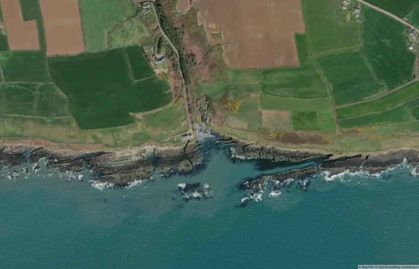 Aerial map view of Simon's Cove in County Cork