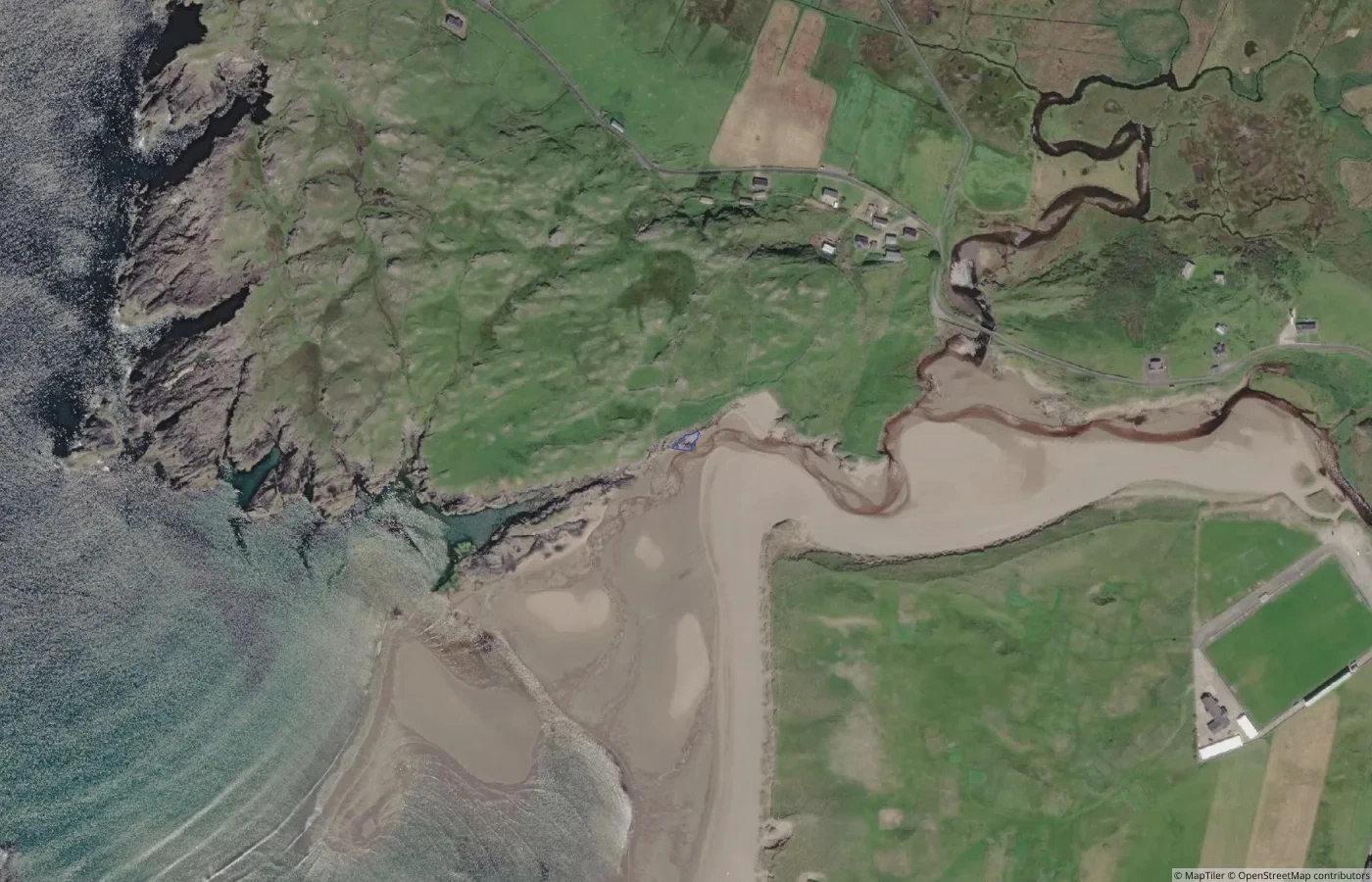 Aerial map view of Garveross West Cove in County Donegal