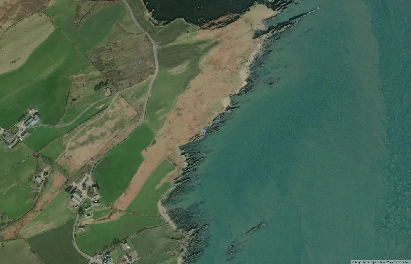 Aerial map view of Unnamed Gravel Shore — Inishowen East Coast 09 in County Donegal