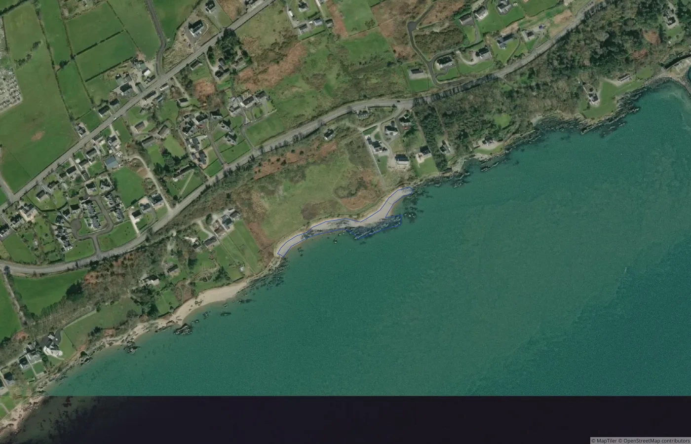 Aerial map view of Unnamed Sand Shore — Inishowen East Coast 28 in County Donegal