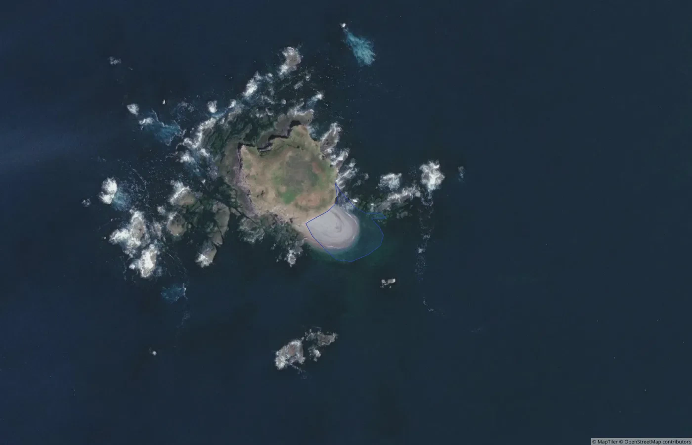 Aerial map view of Unnamed Sand Shore — Inishowen North Coast 01 in County Donegal