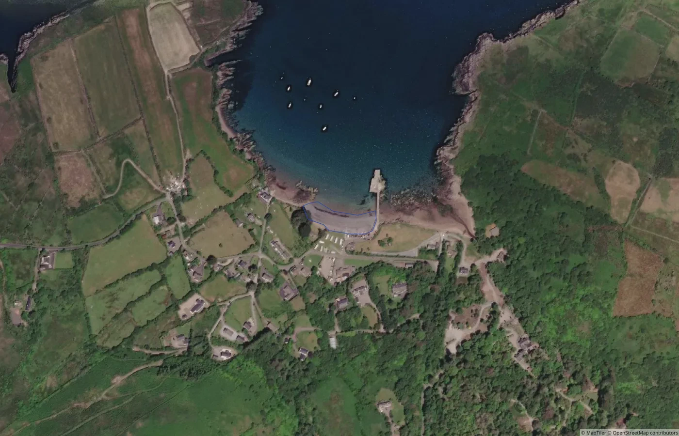 Aerial map view of Kells in County Kerry