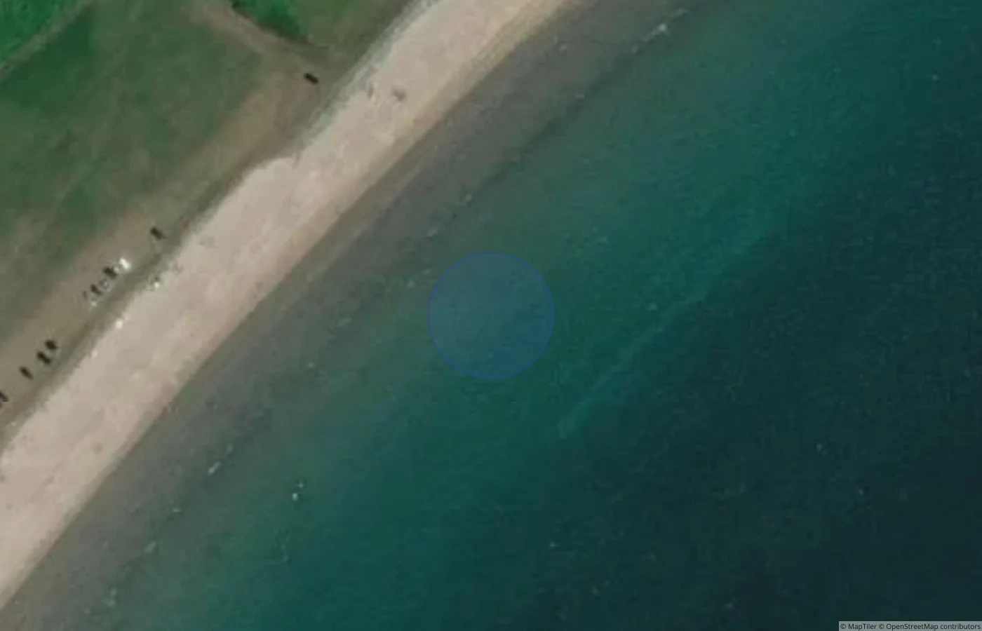 Aerial map view of Clonea Beach in County Waterford