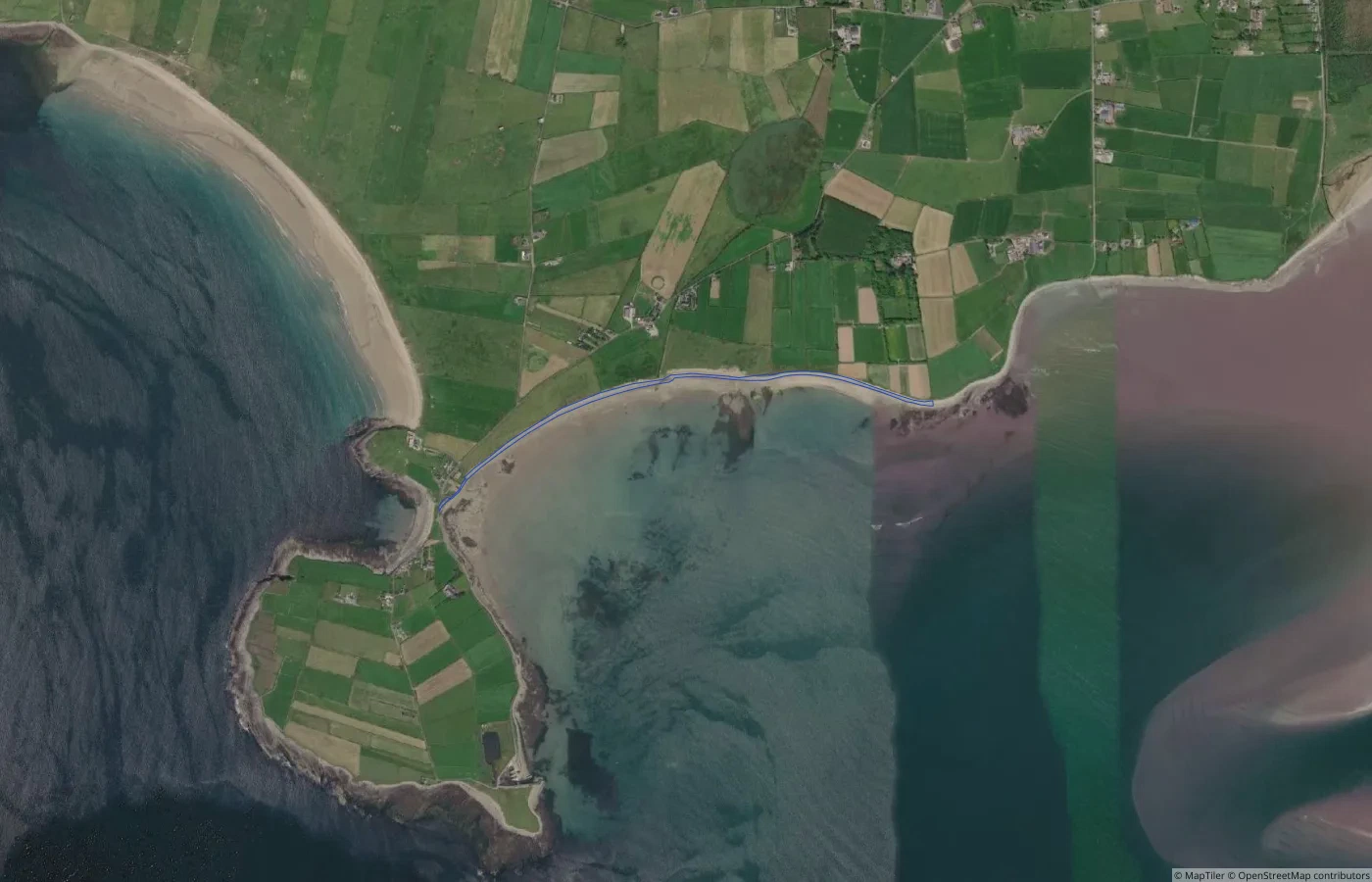 Aerial map view of Ardtermon Strand in County Sligo