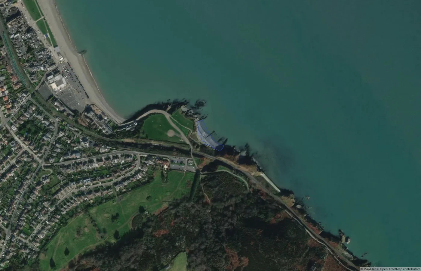 Aerial map view of Naylor's Cove in County Wicklow