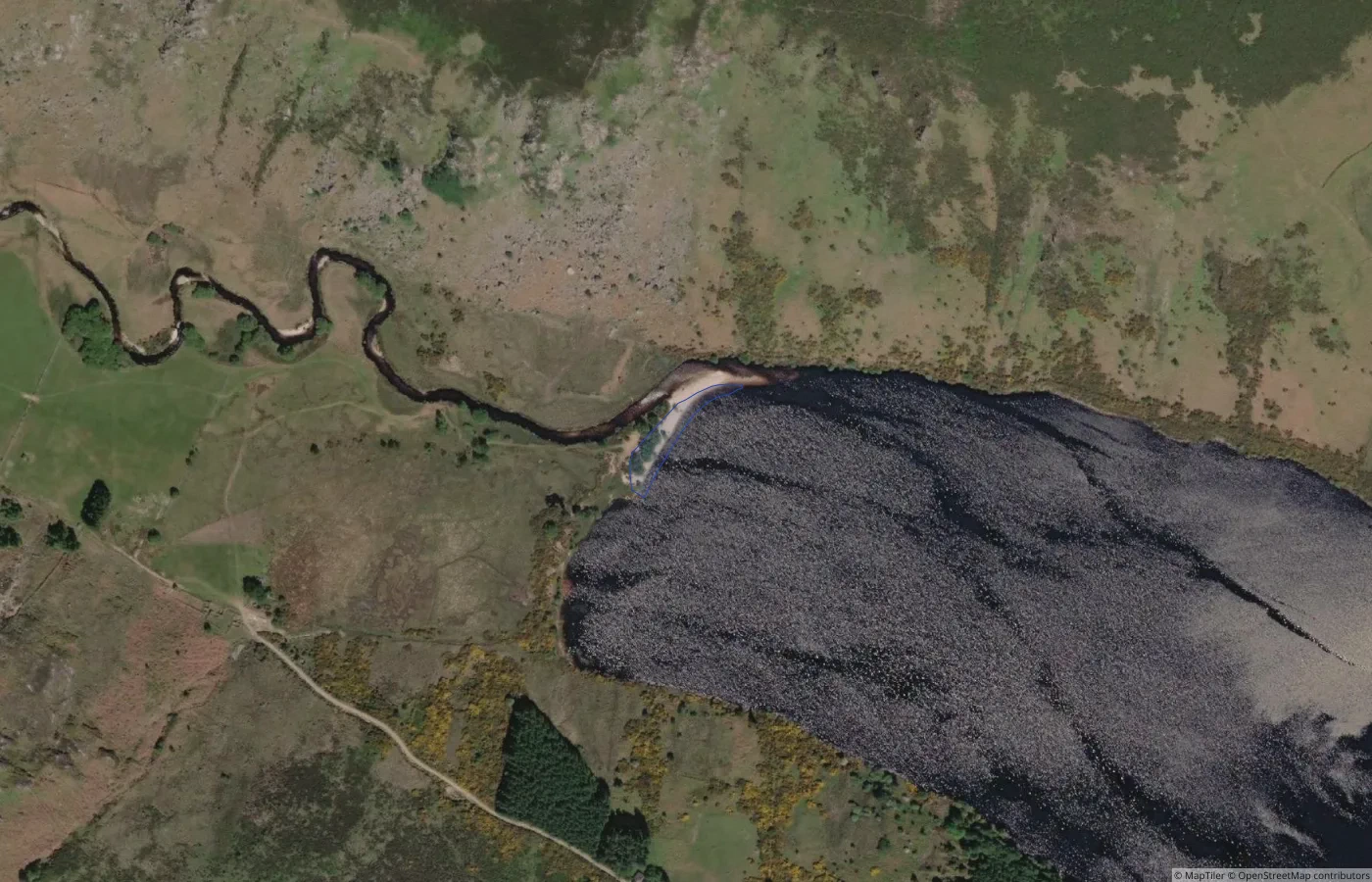 Aerial map view of Coon Beach in County Wicklow