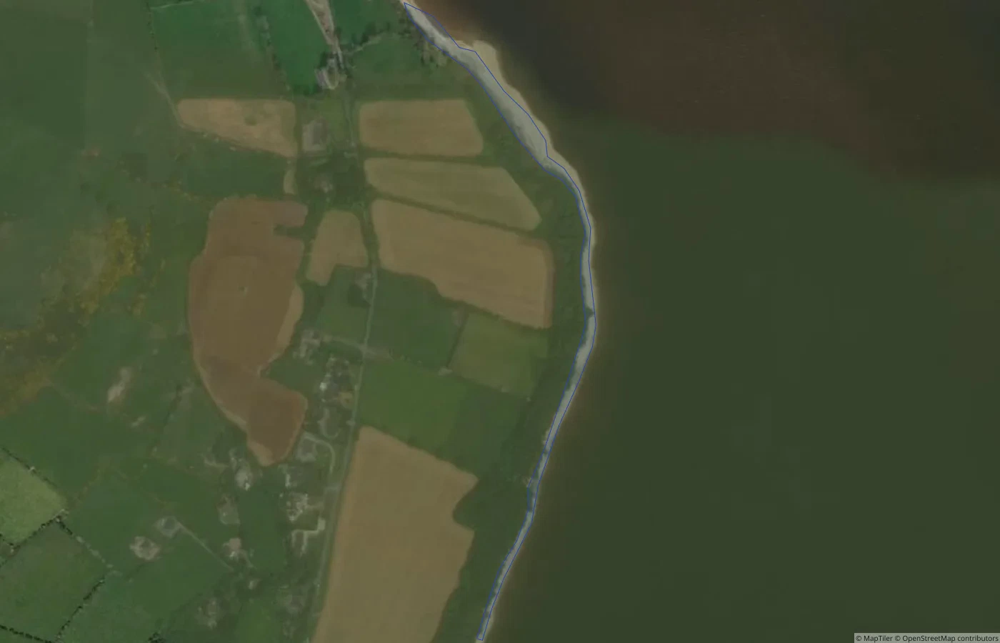Aerial map view of Unnamed Sand Shore — Wicklow Mountains and Lakes 04 in County Wicklow