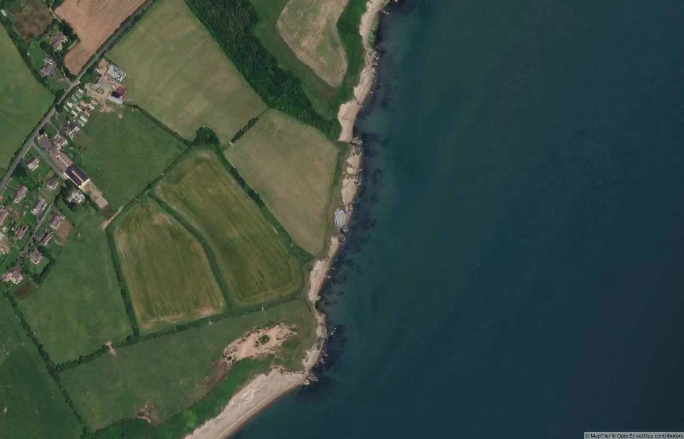 Aerial map view of Unnamed Natural Shore — Arklow Coast 05 in County Wicklow