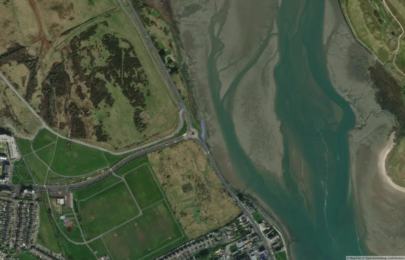 Aerial map view of Unnamed Natural Shore — Malahide and Portmarnock Coast 03 in County Dublin