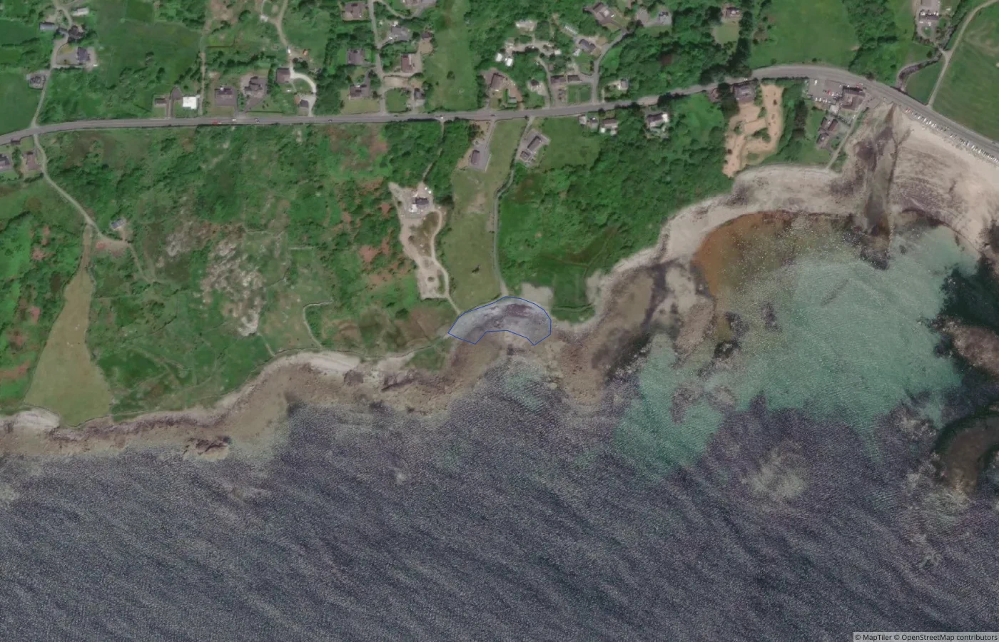 Aerial map view of Caladh Spriogadáin in County Galway