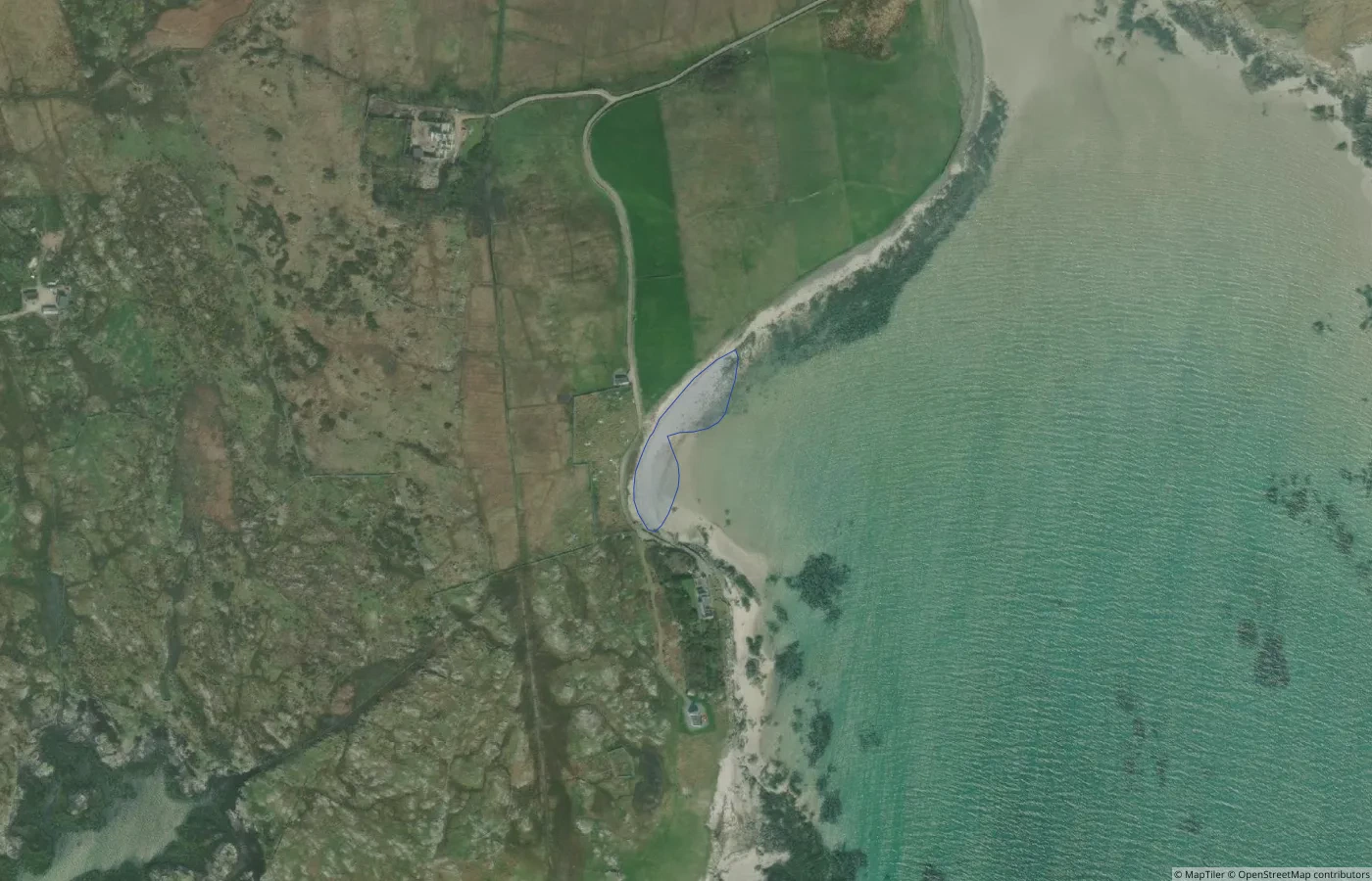Aerial map view of Unnamed Natural Shore — Ballyconneely Coast 06 in County Galway