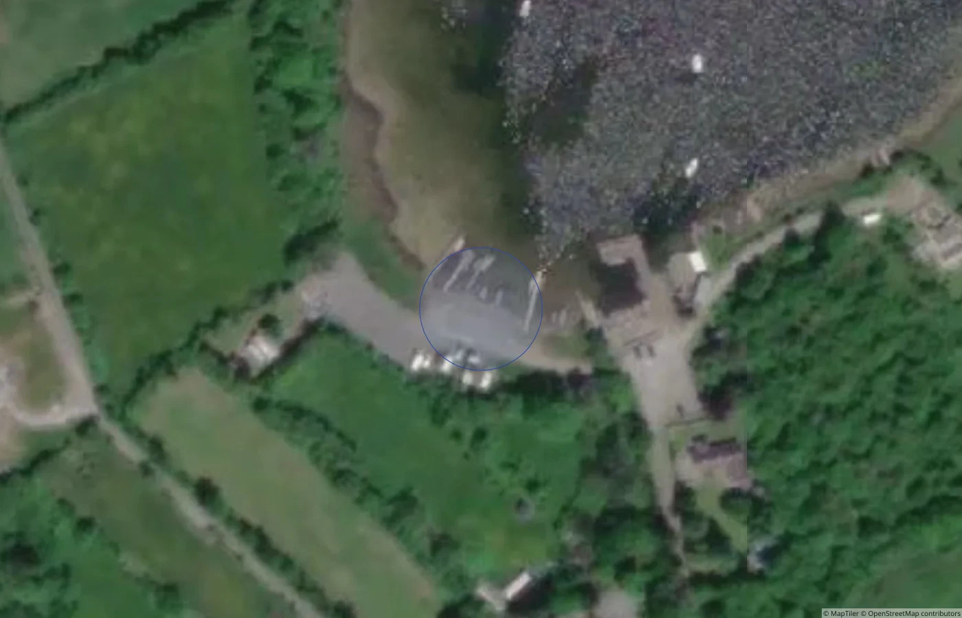 Aerial map view of Carrowmoreknock Pier Shore in County Galway